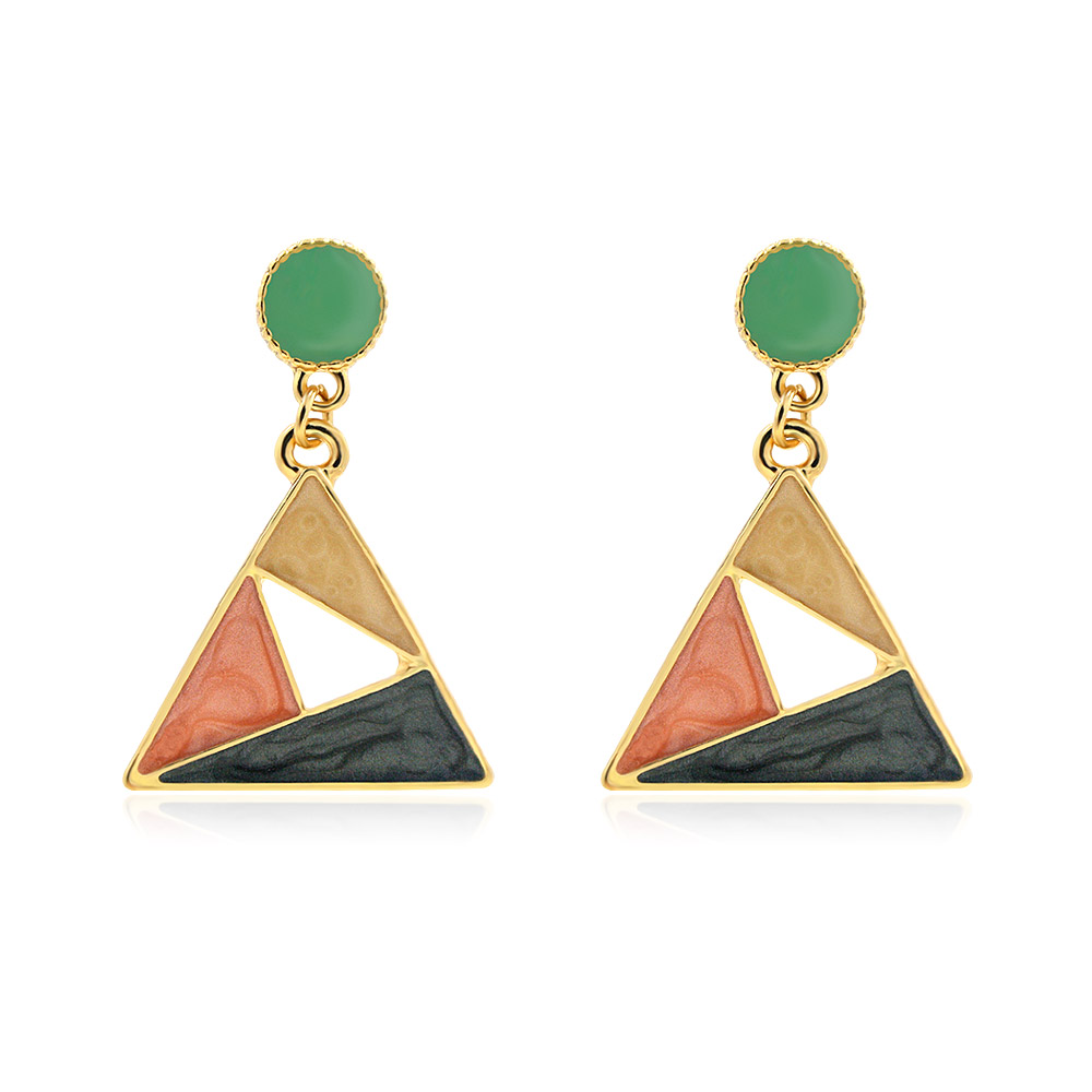 Dangle Triangle Geometric Earrings